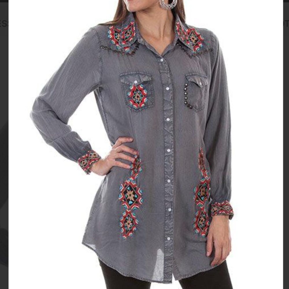 Scully Western Yoke And Nailhead Blouse - NWT
